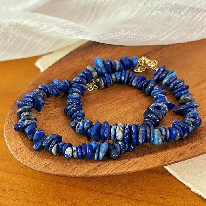 Buddha Stones Bracciale con design naturale irregolare in lapislazzuli e lazurite - image 1