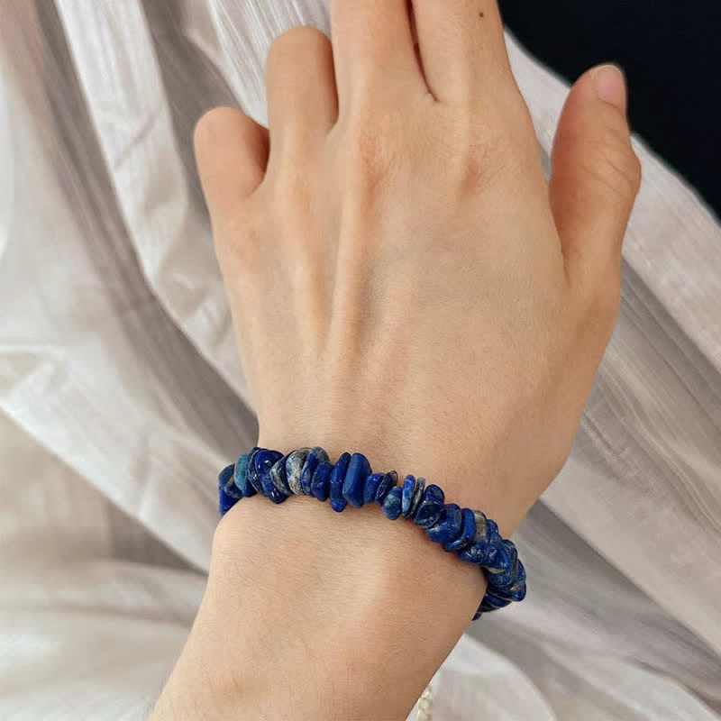 Buddha Stones Bracciale con design naturale irregolare in lapislazzuli e lazurite - image 9
