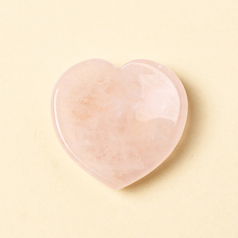 Buddha Stones Pietra portafortuna a forma di cuore, opale, quarzo rosa, cristallo motivazionale, 4*4*0,7 cm - Quarzo rosa naturale (il colore può variare) - 4*4*0,7 cm - image 3