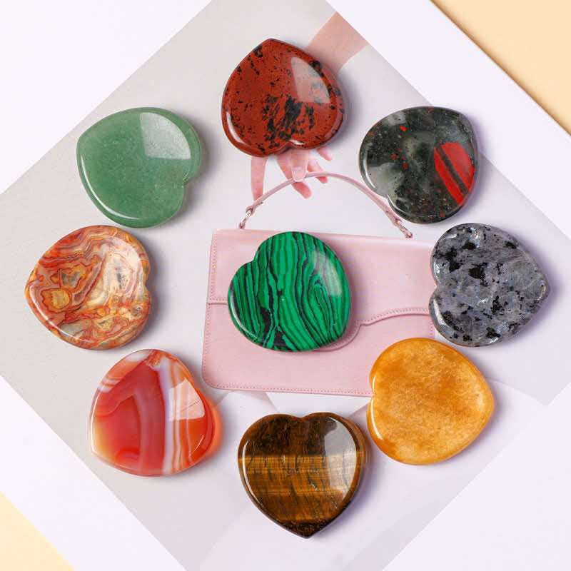 Buddha Stones Pietra portafortuna a forma di cuore, opale, quarzo rosa, cristallo motivazionale, 4*4*0,7 cm - image 24