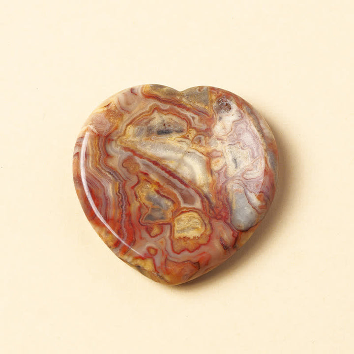 Buddha Stones Pietra portafortuna a forma di cuore, opale, quarzo rosa, cristallo motivazionale, 4*4*0,7 cm - Agata pizzo naturale (il colore può variare) - 4*4*0,7 cm - image 23