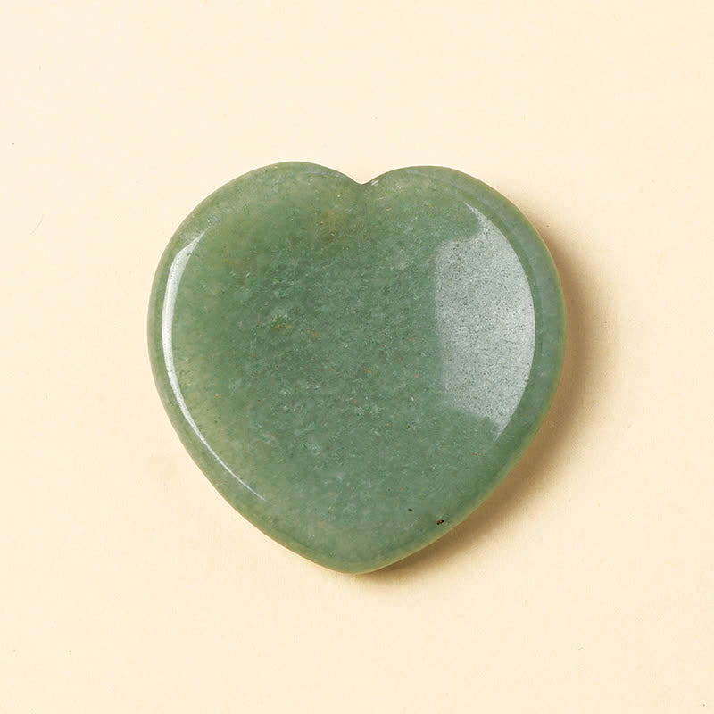 Buddha Stones Pietra portafortuna a forma di cuore, opale, quarzo rosa, cristallo motivazionale, 4*4*0,7 cm - Avventurina verde naturale (il colore può variare) - 4*4*0,7 cm - image 12