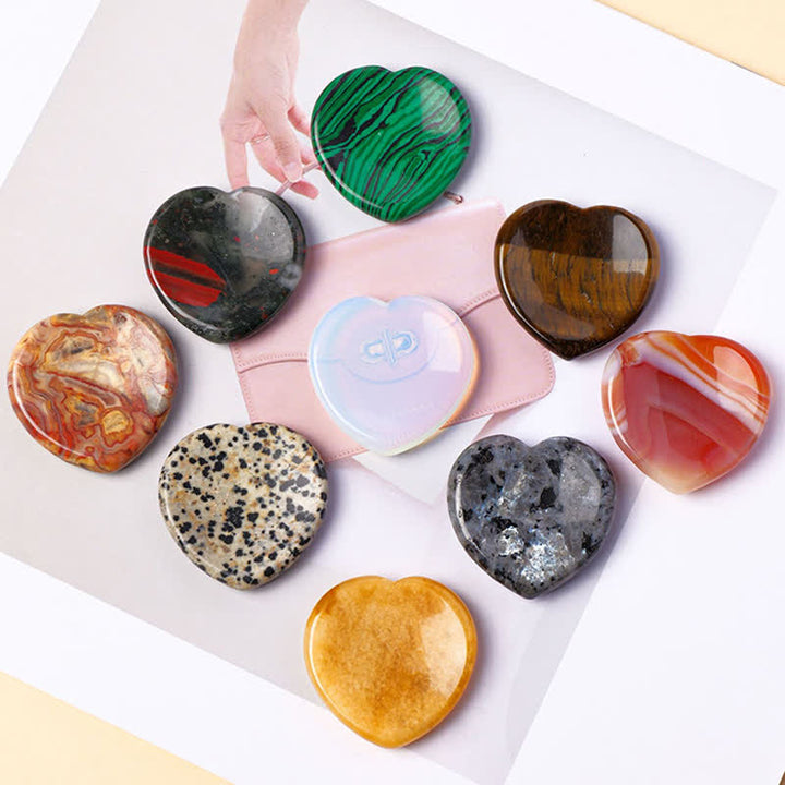 Buddha Stones Pietra portafortuna a forma di cuore, opale, quarzo rosa, cristallo motivazionale, 4*4*0,7 cm - image 25