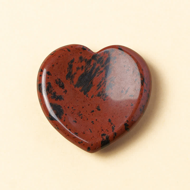 Buddha Stones Pietra portafortuna a forma di cuore, opale, quarzo rosa, cristallo motivazionale, 4*4*0,7 cm - Ossidiana mogano naturale (il colore può variare) - 4*4*0,7 cm - image 11