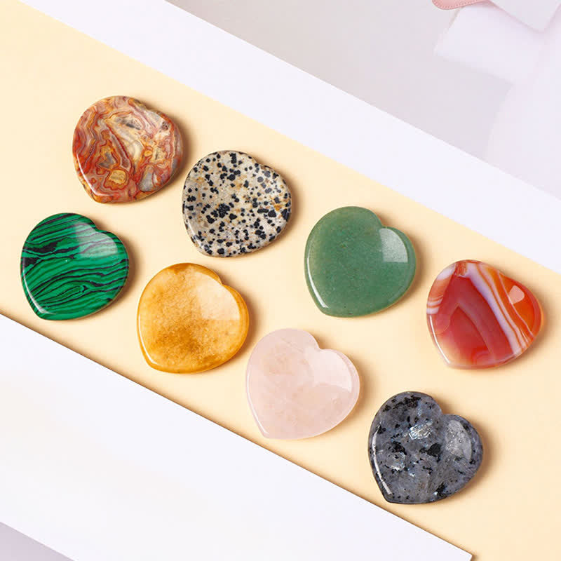 Buddha Stones Pietra portafortuna a forma di cuore, opale, quarzo rosa, cristallo motivazionale, 4*4*0,7 cm - image 0