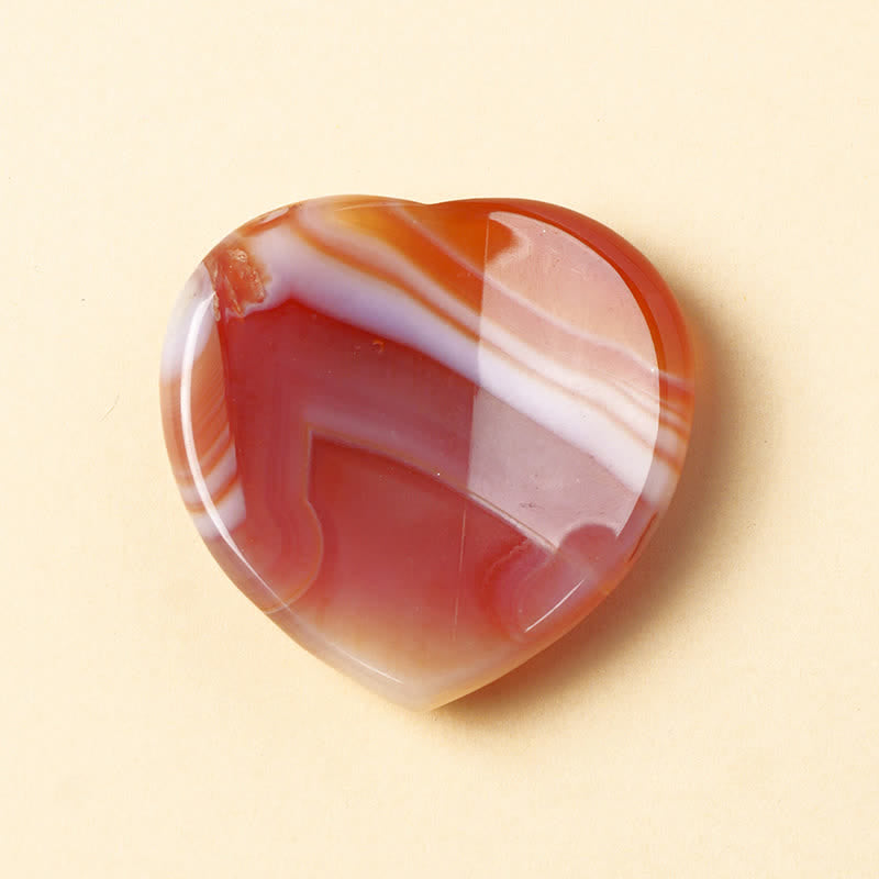 Buddha Stones Pietra portafortuna a forma di cuore, opale, quarzo rosa, cristallo motivazionale, 4*4*0,7 cm - Agata rossa naturale (il colore può variare) - 4*4*0,7 cm - image 9