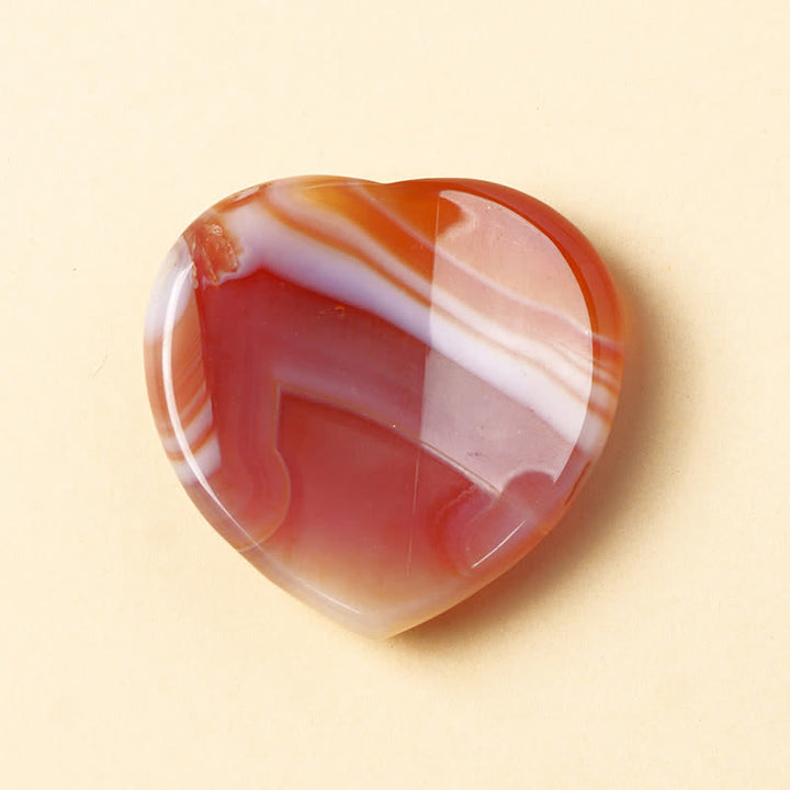 Buddha Stones Pietra portafortuna a forma di cuore, opale, quarzo rosa, cristallo motivazionale, 4*4*0,7 cm - Agata rossa naturale (il colore può variare) - 4*4*0,7 cm - image 9