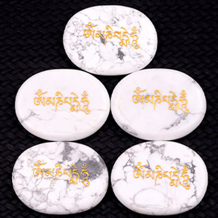 Buddha Stones Pietra da Palmo in Ametista e Occhio di Tigre con Incisione "Om Mani Padme Hum" – Decorazione in Cristallo (35 x 45 mm) - image 34