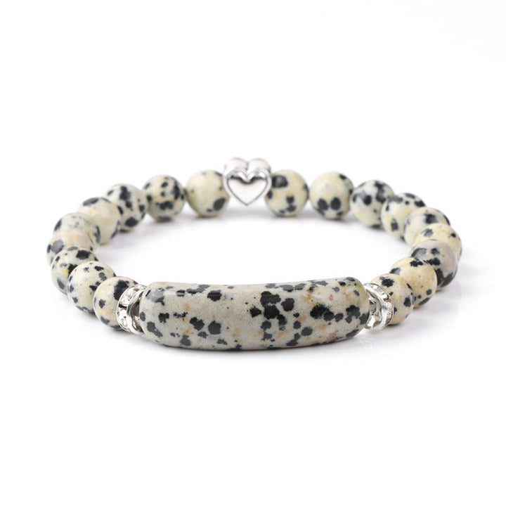 Buddha Stones Bracciale curativo con ametista, occhio di tigre, lapislazzuli, avventurina verde, rodonite e diaspro dalmata. - Diaspro dalmata (circonferenza del polso 15-16 cm) - image 16