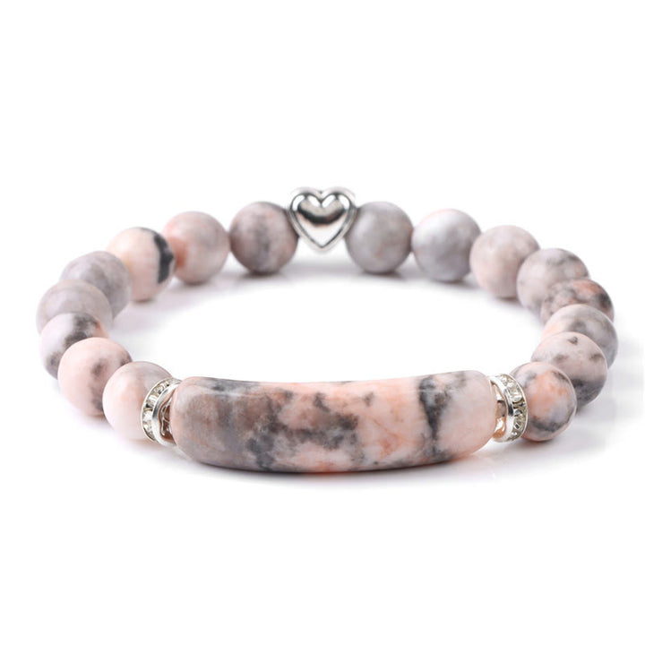 Buddha Stones Bracciale curativo con ametista, occhio di tigre, lapislazzuli, avventurina verde, rodonite e diaspro dalmata. - Rodonite (circonferenza del polso 15-16 cm) - image 14