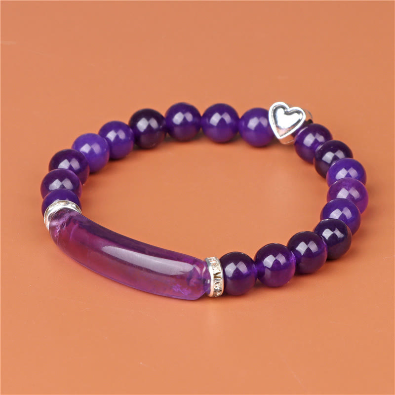 Buddha Stones Bracciale curativo con ametista, occhio di tigre, lapislazzuli, avventurina verde, rodonite e diaspro dalmata. - image 1