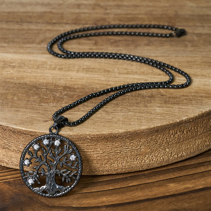 Buddha Stones Collana con ciondolo "Albero della Vita" in acciaio al titanio. - image 15