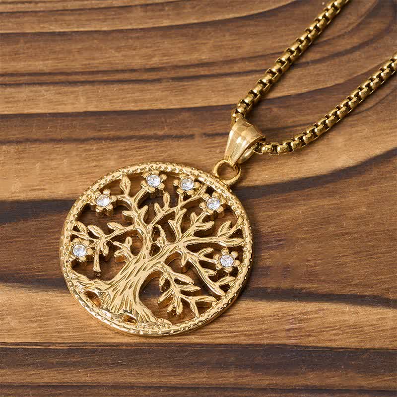 Buddha Stones Collana con ciondolo "Albero della Vita" in acciaio al titanio. - image 10