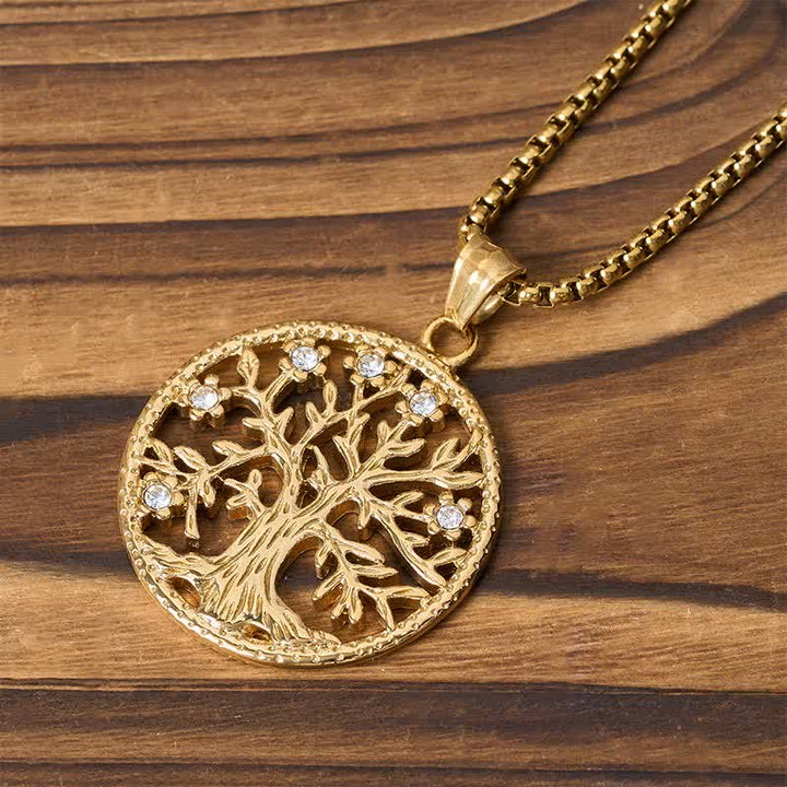 Buddha Stones Collana con ciondolo "Albero della Vita" in acciaio al titanio. - image 10