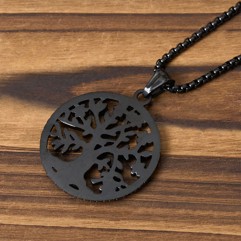 Buddha Stones Collana con ciondolo "Albero della Vita" in acciaio al titanio. - image 18