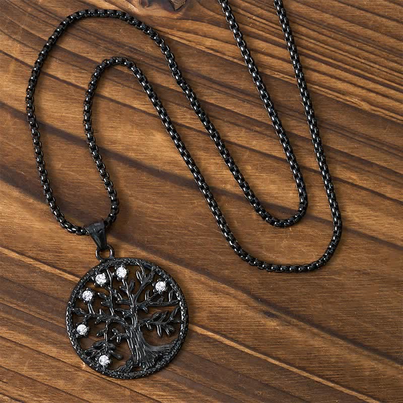 Buddha Stones Collana con ciondolo "Albero della Vita" in acciaio al titanio. - image 17