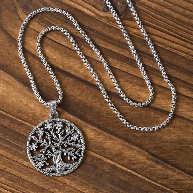 Buddha Stones Collana con ciondolo "Albero della Vita" in acciaio al titanio. - image 3