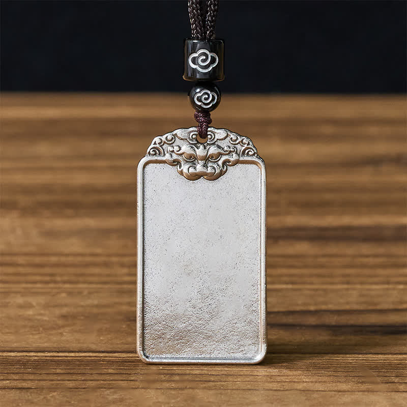 Buddha Stones Collana con ciondolo a forma di testa di animale in rame con simbolo di "Pace e tranquillità". - image 1