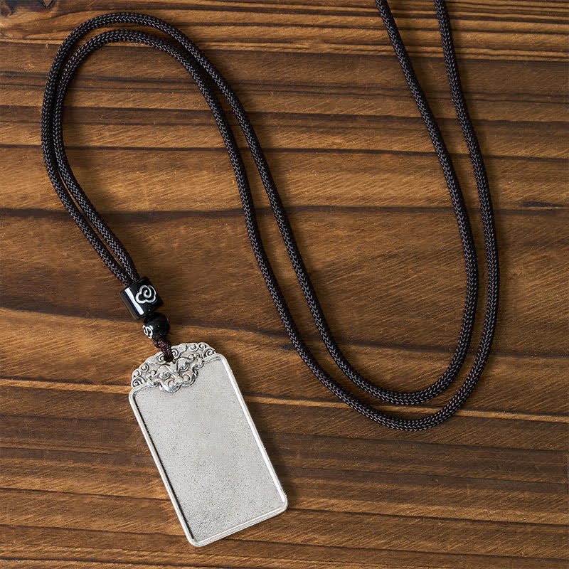 Buddha Stones Collana con ciondolo a forma di testa di animale in rame con simbolo di "Pace e tranquillità". - image 3
