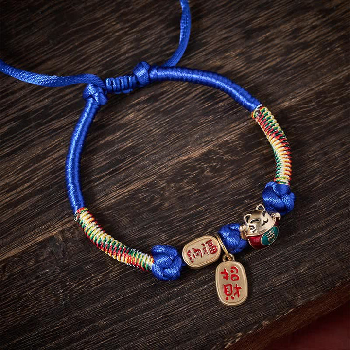 Buddha Stones Collare regolabile per gatti con cordino rosso intrecciato, simbolo di buon auspicio e protezione del carattere Fu. - image 11
