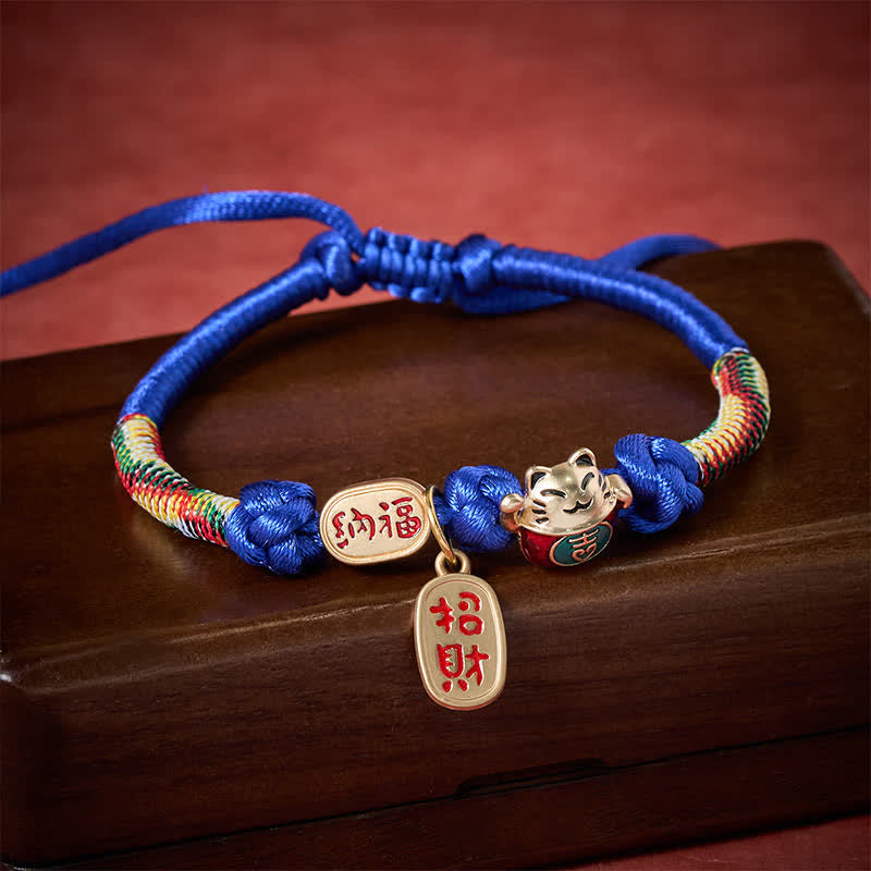 Buddha Stones Collare regolabile per gatti con cordino rosso intrecciato, simbolo di buon auspicio e protezione del carattere Fu. - image 9