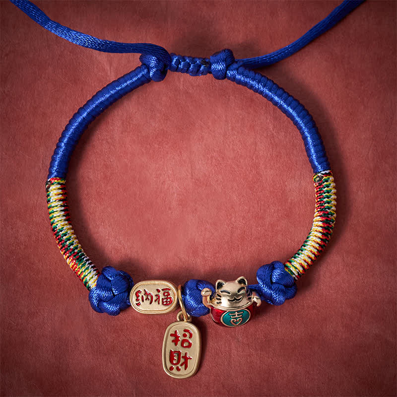Buddha Stones Collare regolabile per gatti con cordino rosso intrecciato, simbolo di buon auspicio e protezione del carattere Fu. - image 10