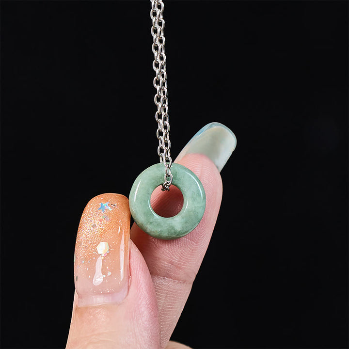 Buddha Stones Collana con ciondolo a forma di abaco e fibbia della pace in giada verde con portafortuna e abaco. - image 13