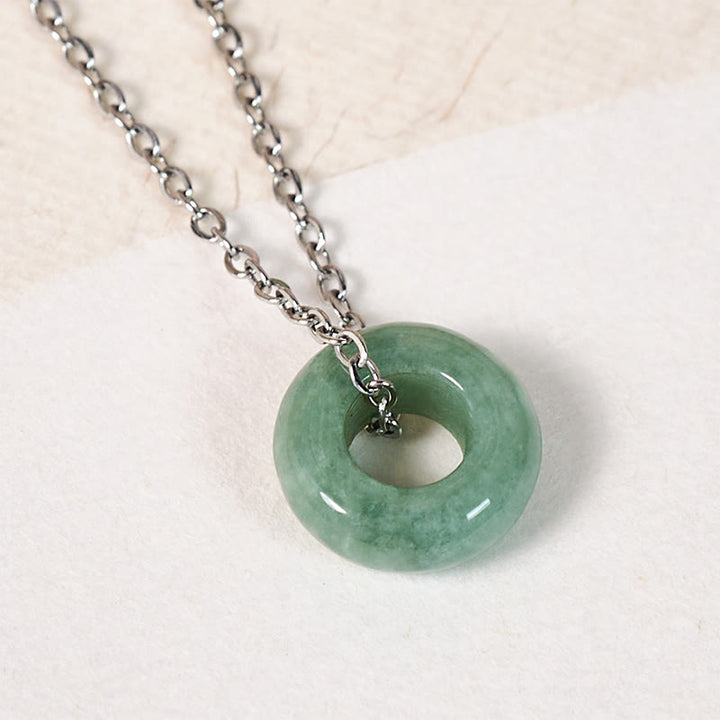 Buddha Stones Collana con ciondolo a forma di abaco e fibbia della pace in giada verde con portafortuna e abaco. - image 10