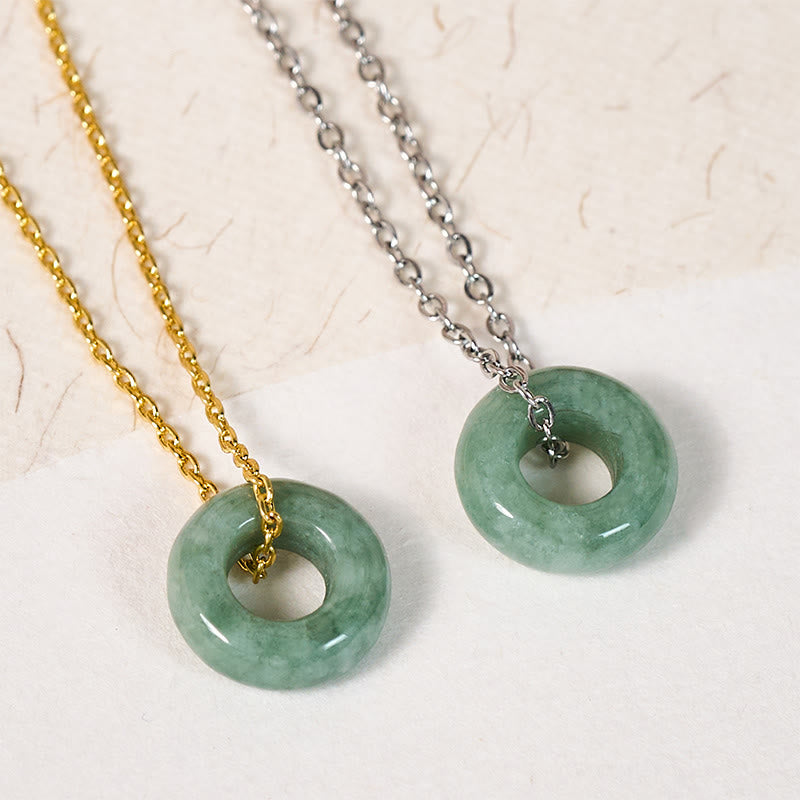 Buddha Stones Collana con ciondolo a forma di abaco e fibbia della pace in giada verde con portafortuna e abaco. - image 15