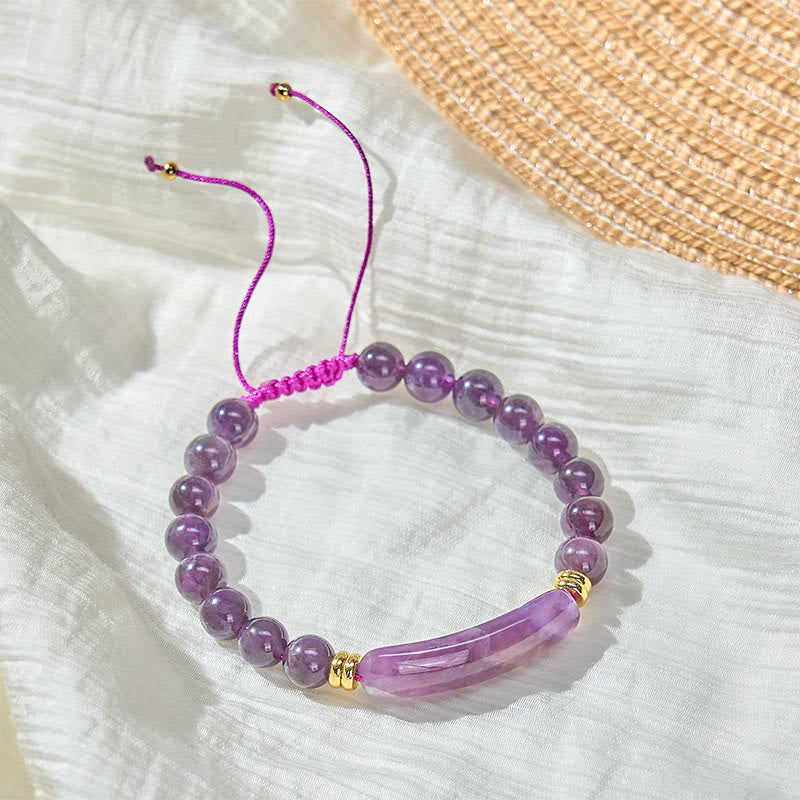 Buddha Stones Bracciale per la trasformazione positiva con ametista, avventurina verde, occhio di tigre e quarzo fragola - image 11