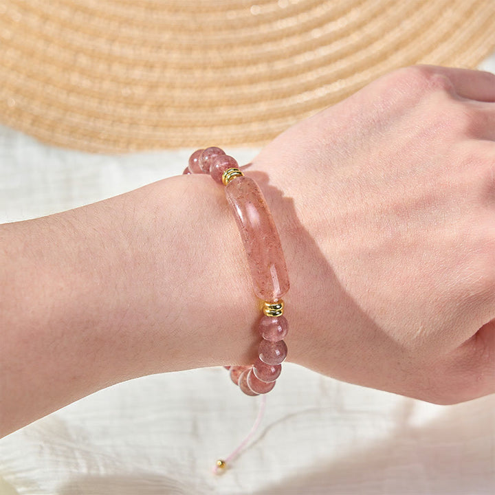Buddha Stones Bracciale per la trasformazione positiva con ametista, avventurina verde, occhio di tigre e quarzo fragola - image 19