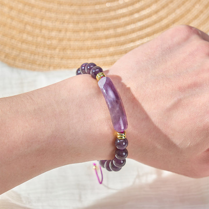 Buddha Stones Bracciale per la trasformazione positiva con ametista, avventurina verde, occhio di tigre e quarzo fragola - image 14