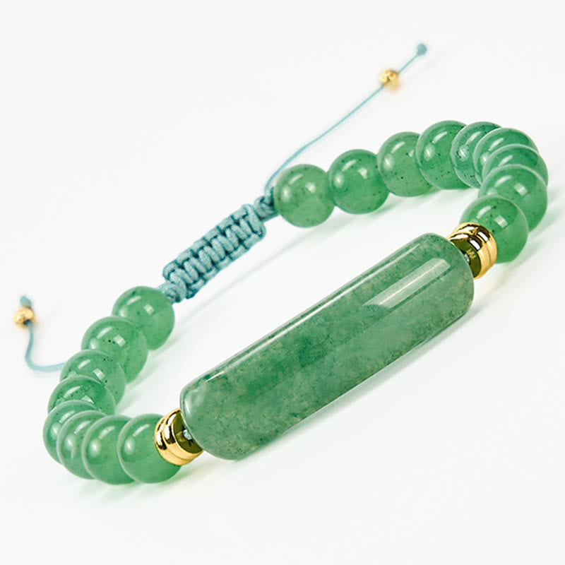 Buddha Stones Bracciale per la trasformazione positiva con ametista, avventurina verde, occhio di tigre e quarzo fragola - Avventurina verde (circonferenza del polso 14-18 cm) - image 0