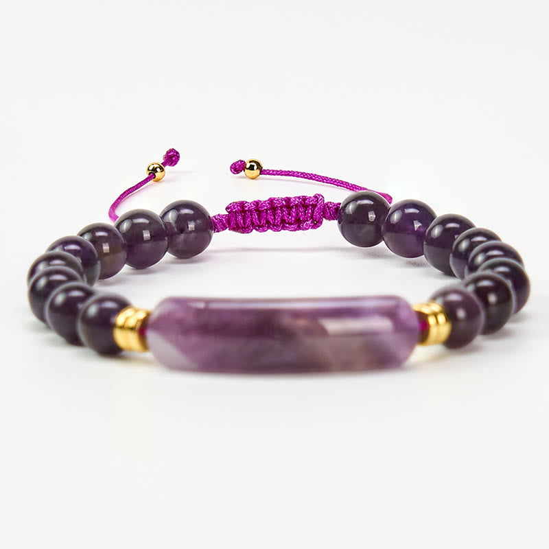 Buddha Stones Bracciale per la trasformazione positiva con ametista, avventurina verde, occhio di tigre e quarzo fragola - image 12