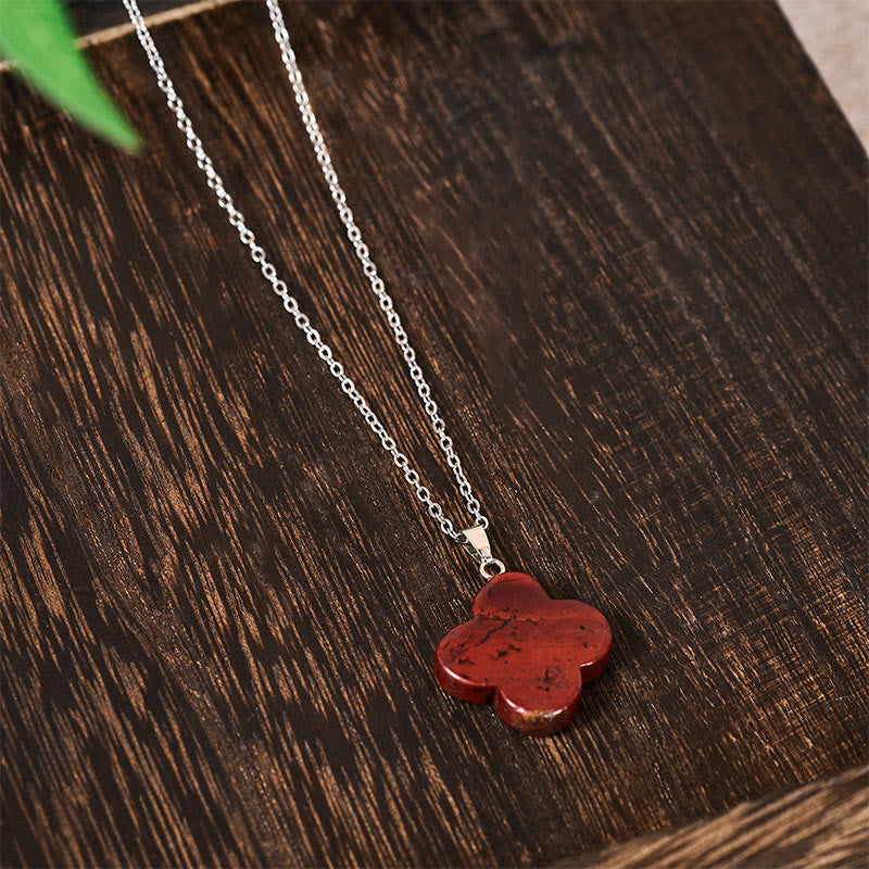 Buddha Stones Collana con ciondolo a forma di fiore di prugno, in vari cristalli verdi, avventurina, ossidiana nera, occhio di tigre e portafortuna. - image 30