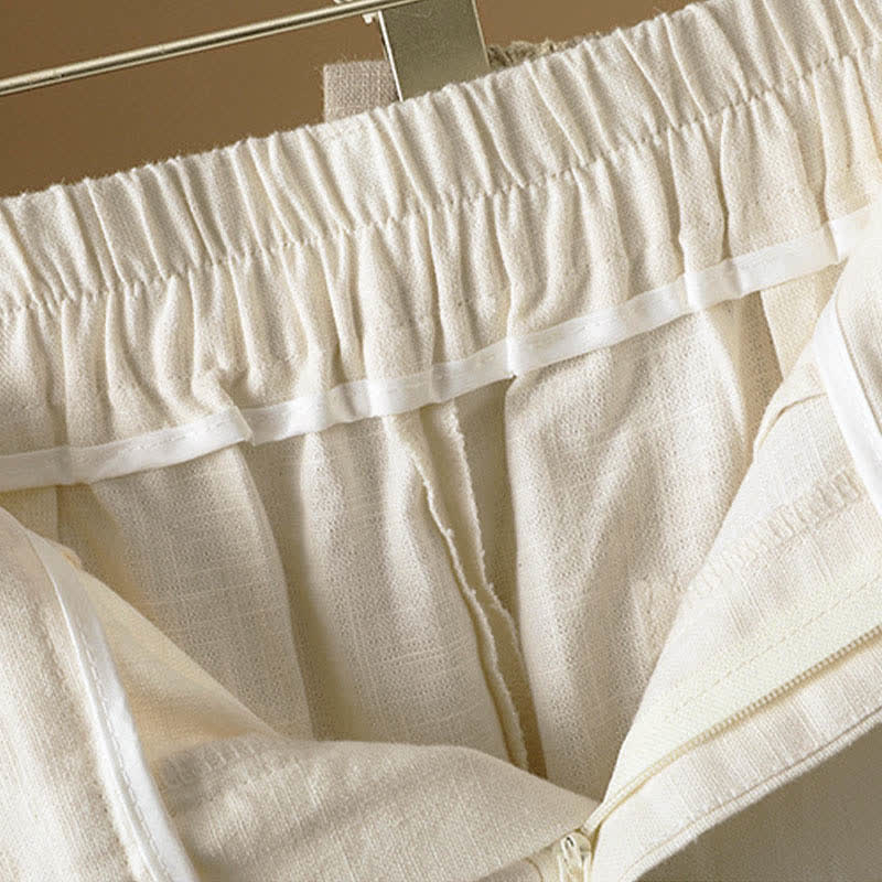 Buddha Stones Pantaloni harem da donna estivi minimalisti, tinta unita, con bottoni e tasche. - image 15