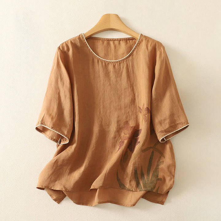 Buddha Stones T-shirt da donna a maniche corte con stampa floreale estiva - Perù - US8-10, UK/AU12-14, EU40-42 (2XL) - image 5