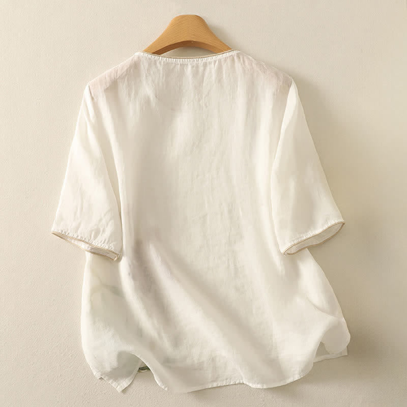 Buddha Stones T-shirt da donna a maniche corte con stampa floreale estiva - image 16