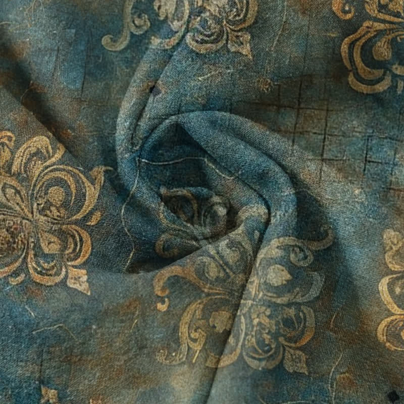 Buddha Stones Pantaloni da donna vintage con stampa damascata, elastico in vita e tasche. - image 3