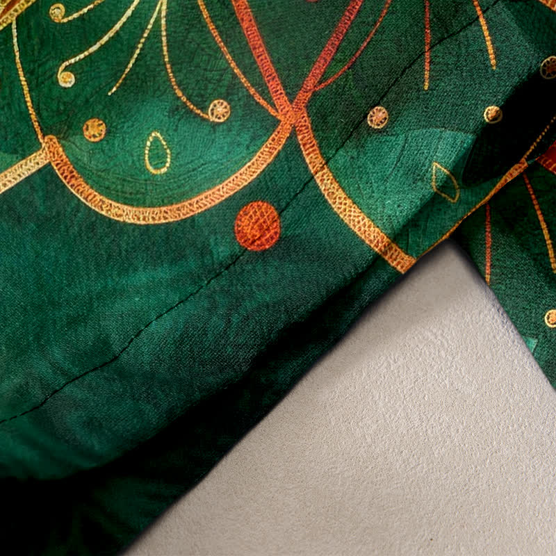 Buddha Stones Pantaloni da donna in puro cotone con elastico in vita e tasche, fantasia mandala dorata. - image 2