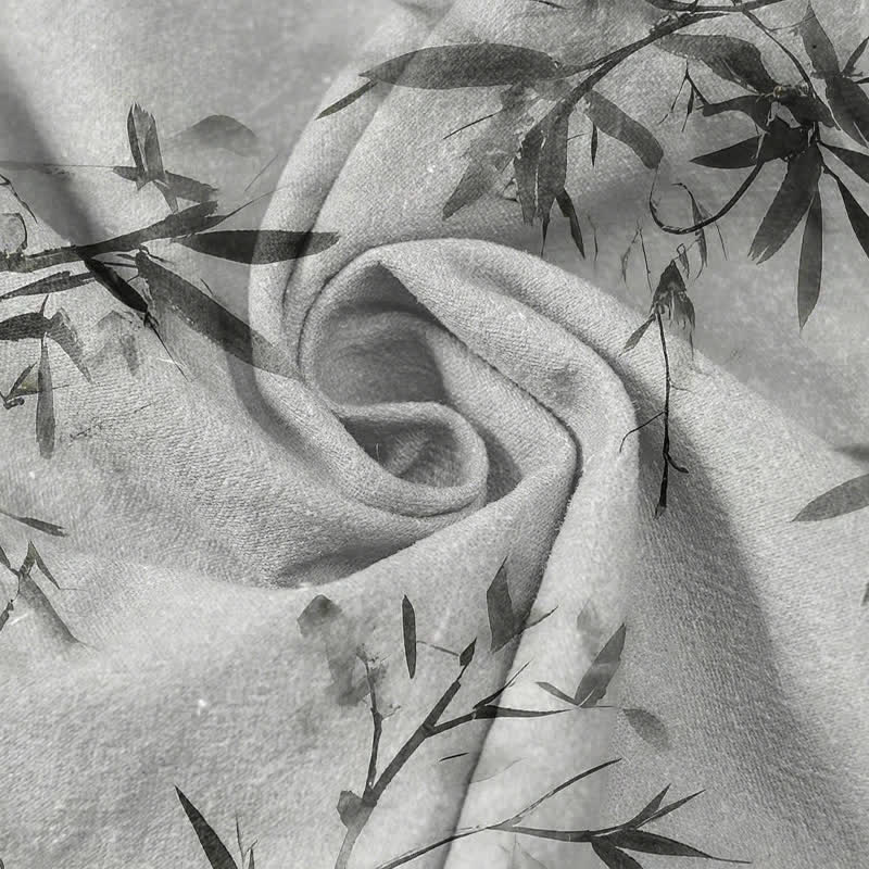 Buddha Stones Camicia da uomo a maniche corte con mezza abbottonatura, in cotone con stampa a inchiostro di bambù. - image 2