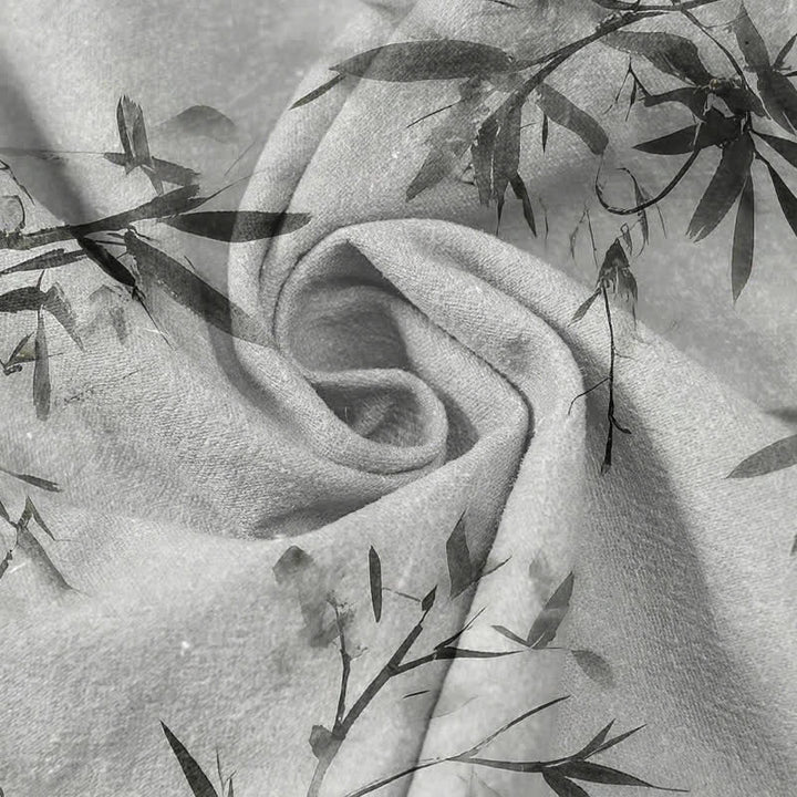 Buddha Stones Camicia da uomo a maniche corte con mezza abbottonatura, in cotone con stampa a inchiostro di bambù. - image 2