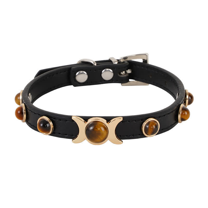 Buddha Stones Collare regolabile per cani e gatti in pelle Tiger Eye Courage. - image 7