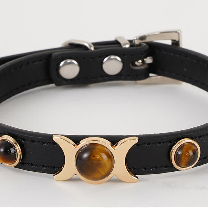 Buddha Stones Collare regolabile per cani e gatti in pelle Tiger Eye Courage. - image 8