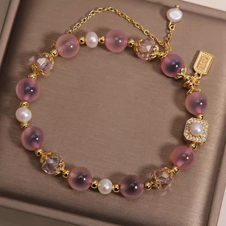 Buddha Stones Bracciale terapeutico in agata rosa naturale con perle - image 4
