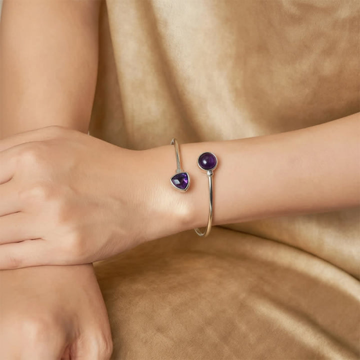 Buddha Stones Bracciale rigido regolabile aperto con amazzonite e vari cristalli, positivo. - image 18