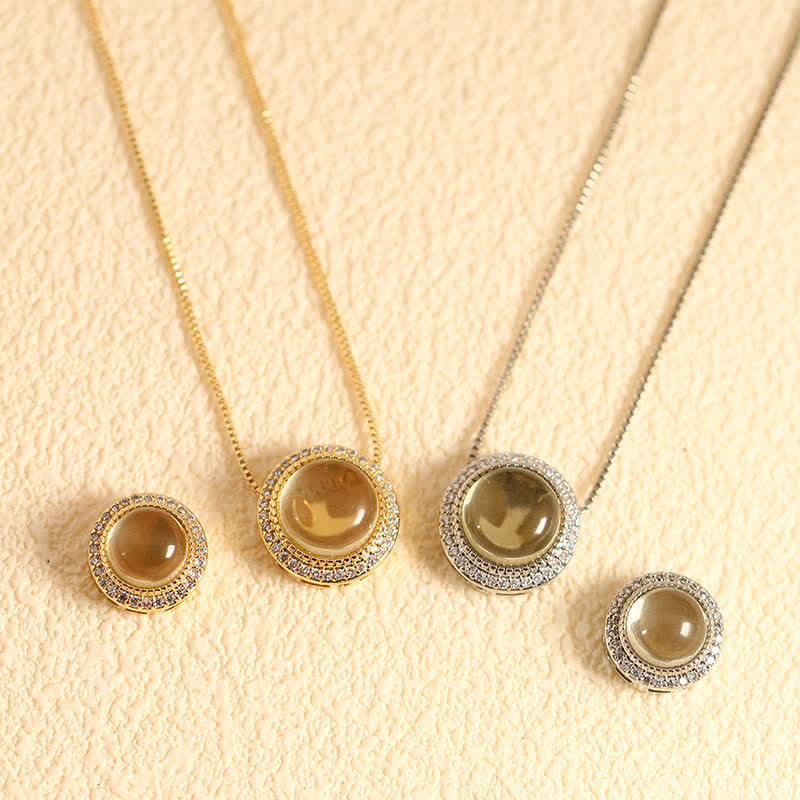 Buddha Stones Collana terapeutica con intarsio di perline di cristallo multiple in quarzo rosa naturale. - Quarzo limone naturale (il colore può variare) - Catena argentata con perline da 10 mm - image 19