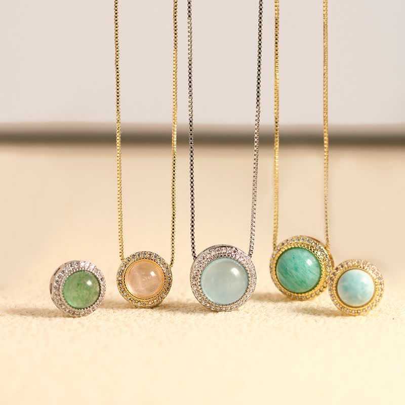 Buddha Stones Collana terapeutica con intarsio di perline di cristallo multiple in quarzo rosa naturale. - image 0