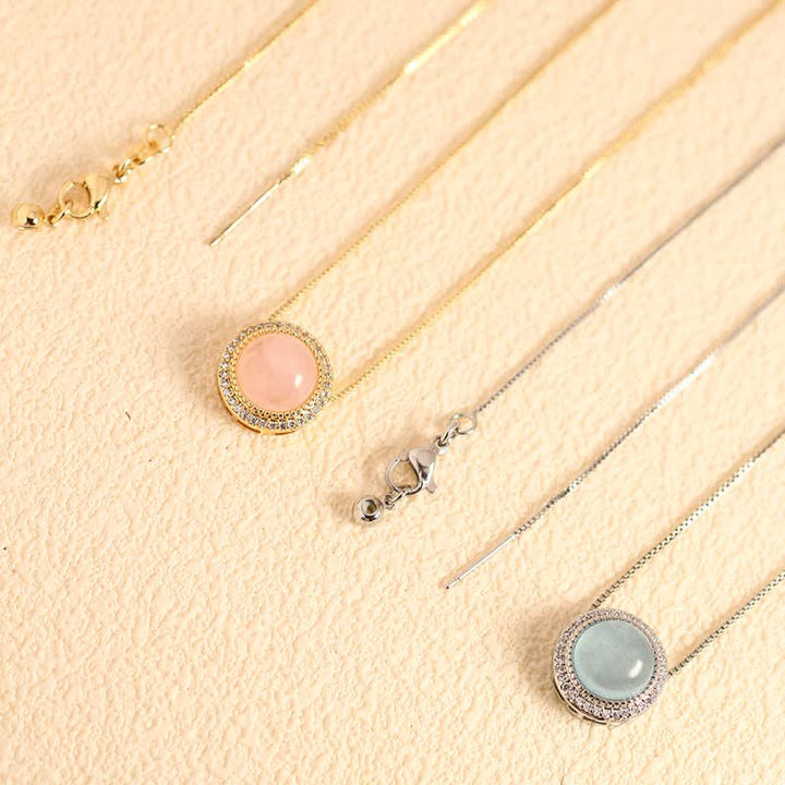 Buddha Stones Collana terapeutica con intarsio di perline di cristallo multiple in quarzo rosa naturale. - image 27