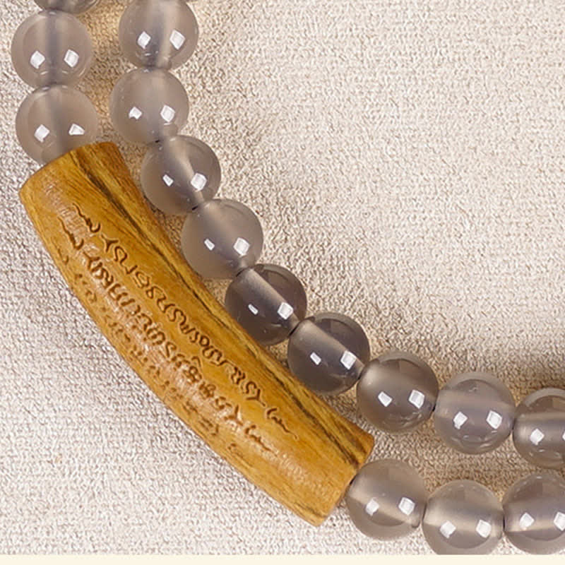 Buddha Stones Bracciale a doppio giro con agata rossa e avventurina verde, cinque precetti buddisti ed equilibrio - image 17